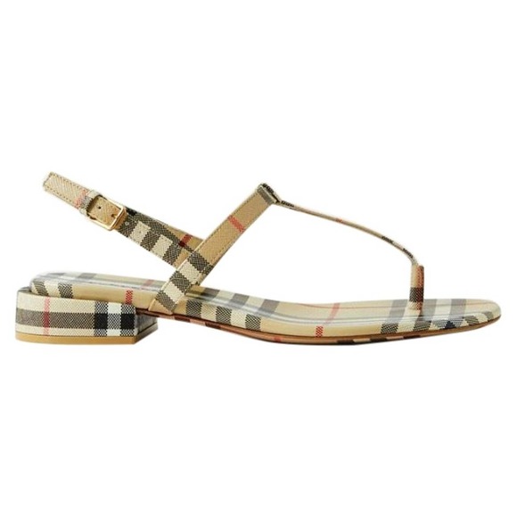 BURBERRY Emily Check low heel sandals - Picture 1 of 5
